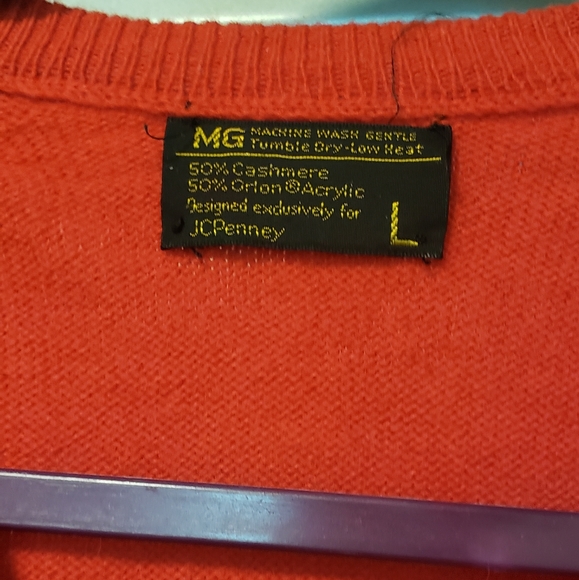 Vintage Cashmere Sweater JC Penny's 1960s 1970s Union made USA sz Large Unisex - Picture 3 of 5